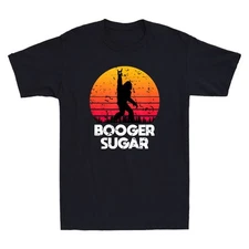 Booger Sugar Funny Sasquatch Rock Hand Graphic Retro Men's Short Sleeve T-Shirt