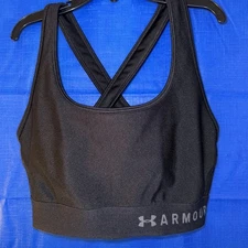 Under Armour Compression Sports Brawl Black Crossback Women's MD Medium EUC #348