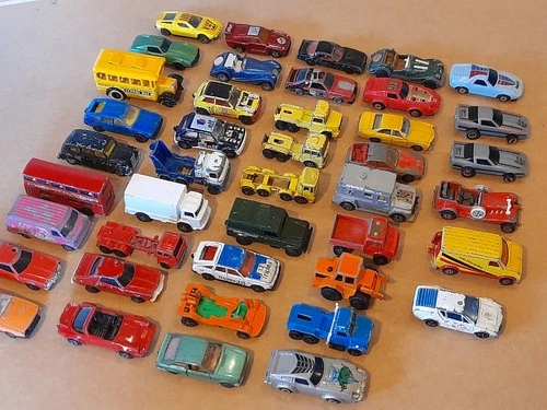 Vintage 80s Job Lot x 42 cars CORGI, TONKA, LlEDO, MAJORETTE, SIKU, ERTL, OTHERS