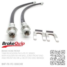 BRAKEQUIP BRAKE HOSE FRONT KIT [HOLDEN FX-FJ with HD-HR or HK-HT-HG DISC BRAKES]