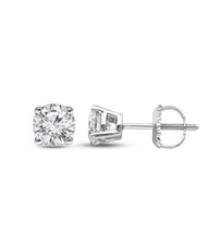 1 Ct Round Cut VVS1/F Certified Lab Grown Diamond Stud Earrings 14k White Gold