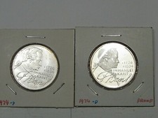 Both BU & Proof 1974-D Silver 5 MARK Commem Germany Fed Rep ASW 0.2251 ea.  #17