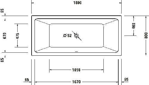 Duravit No.1 1800x800mm Bathtub Double Ended White And Support Frame 580x40x115m - Picture 3 of 6