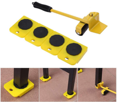 Heavy Furniture Moving System Lifter Kit with 5Pcs Slider Pad Roller Move Tool