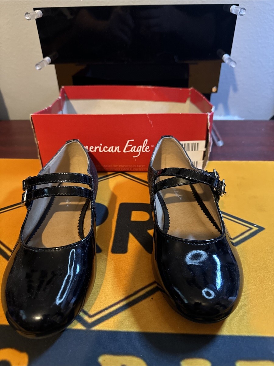 Black Girls Size Dress Shoes American Eagle Black Glossy Dress