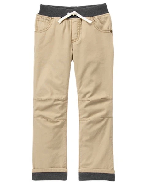 NWT Gymboree Boys Pull on Pants Khakis Jersey lined Sky Rider 2T,4