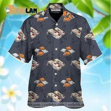 Hawaiian Aloha Shirt Cornhole Tree Short Sleeve Summer Beach Size S - 5XL