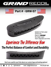 Grind to fit recoil pad, No metal insert, Black, Made in the USA! GRW-57.