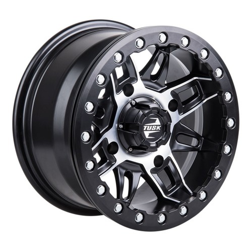 TUSK 4/156 Wasatch Beadlock Wheel 15x7 5.0 + 2.0 Machined/Black fits KRX 1000 - Picture 3 of 8