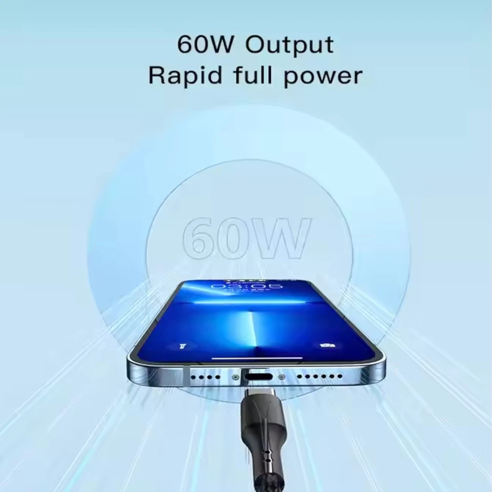 USB C auf USB C Schnellladekabel Ladekabel 1m 2m 3m Kabel 60W für Samsung Xiaomi - Bild 4 von 4