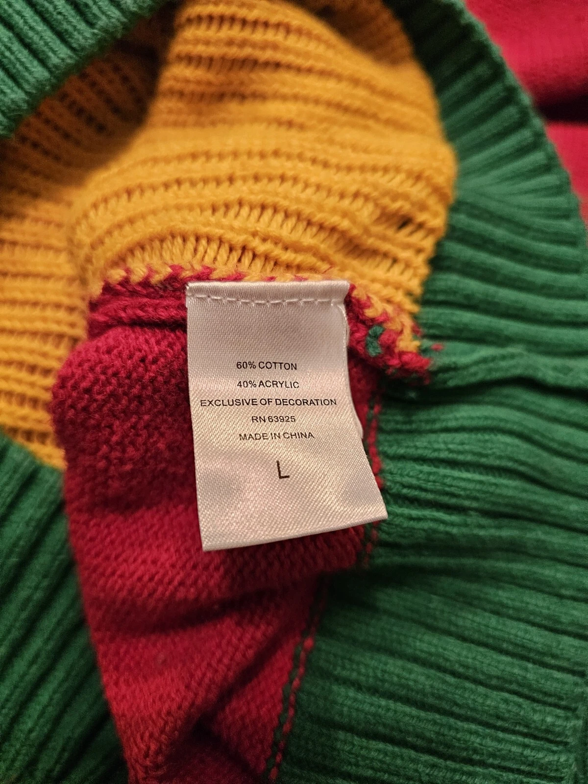 Ugly Christmas Sweater Size L Unisex Adults Whimsical Elf