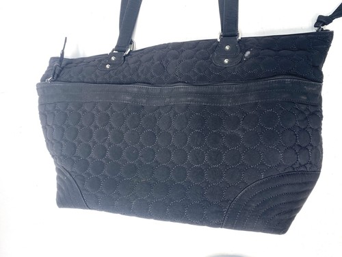 Vera Bradley Diaper Bag Solid Black Quilted Floral Lined Shoulder Straps W Pad - Picture 6 of 6