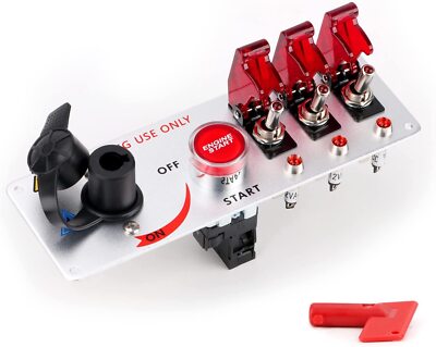 12V Toggle Ignition Switch Panel 5 in 1 LED Toggle Switches for Racing Vehicle