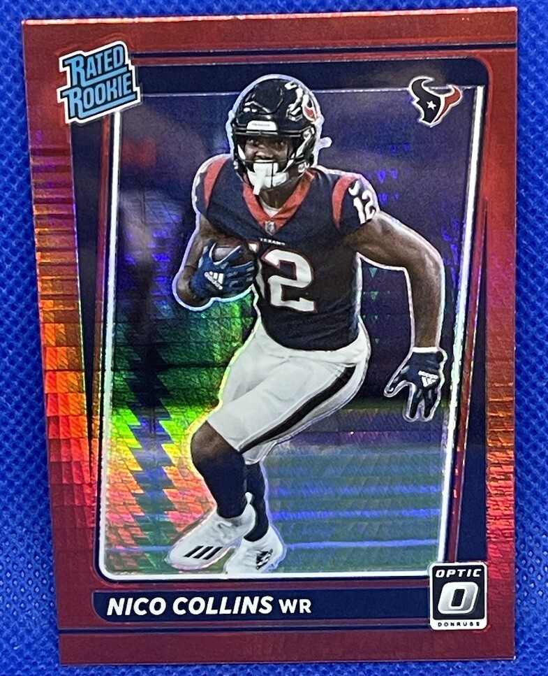 2021 Panini Donruss Optic - Rated Rookie Red Hyper Prizm #230 Nico Collins (RC)