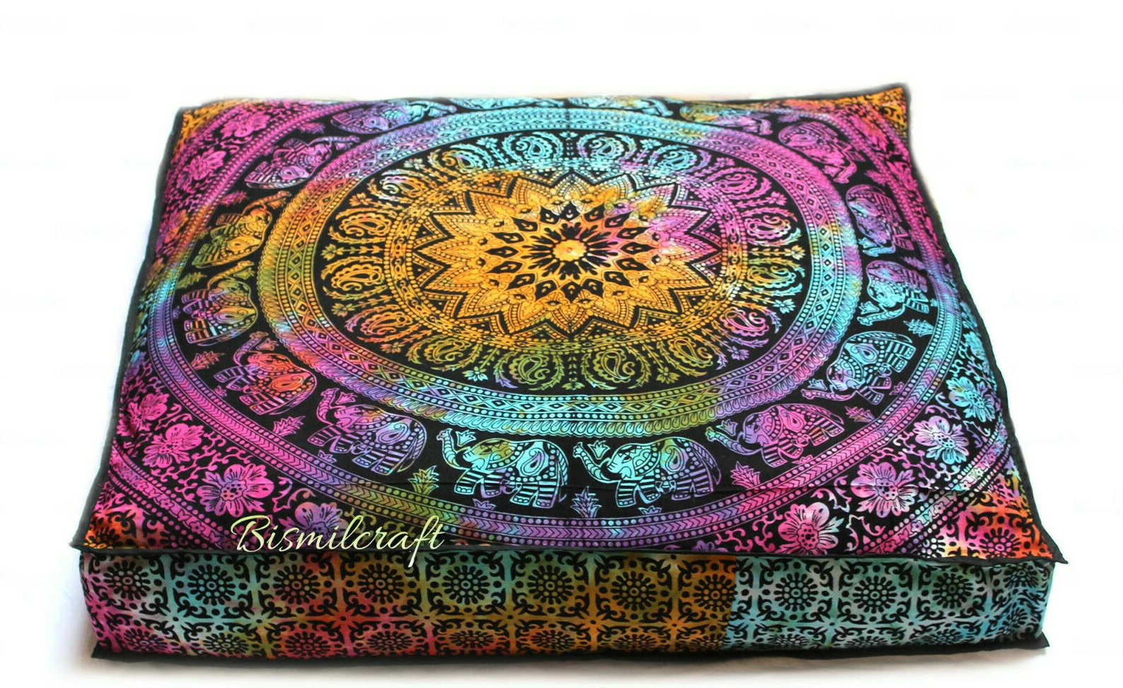 Decorative Pillow Cover Large 35X35X6" Square Multicolor Tie Dye Cushion Covers