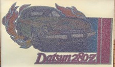 Original Vintage Datsun 280-Z Flaming Car Glitter Iron On Transfer