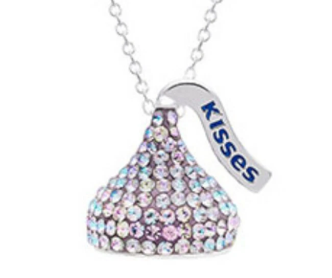 Silver hershey kiss best sale necklace