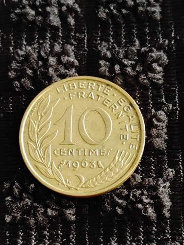 1963 France 10 Centimes Coin - Picture 2 of 2
