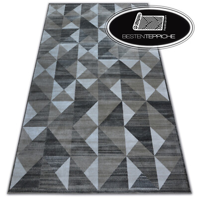 Modern Teppich ''NOBIS'' Dreiecke grau beige blau beste Qualität dauerhaft