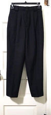NEW VTG Giorgio Sant Angelo Wool Pleated High Waist Pants Petite 6 Black Lined