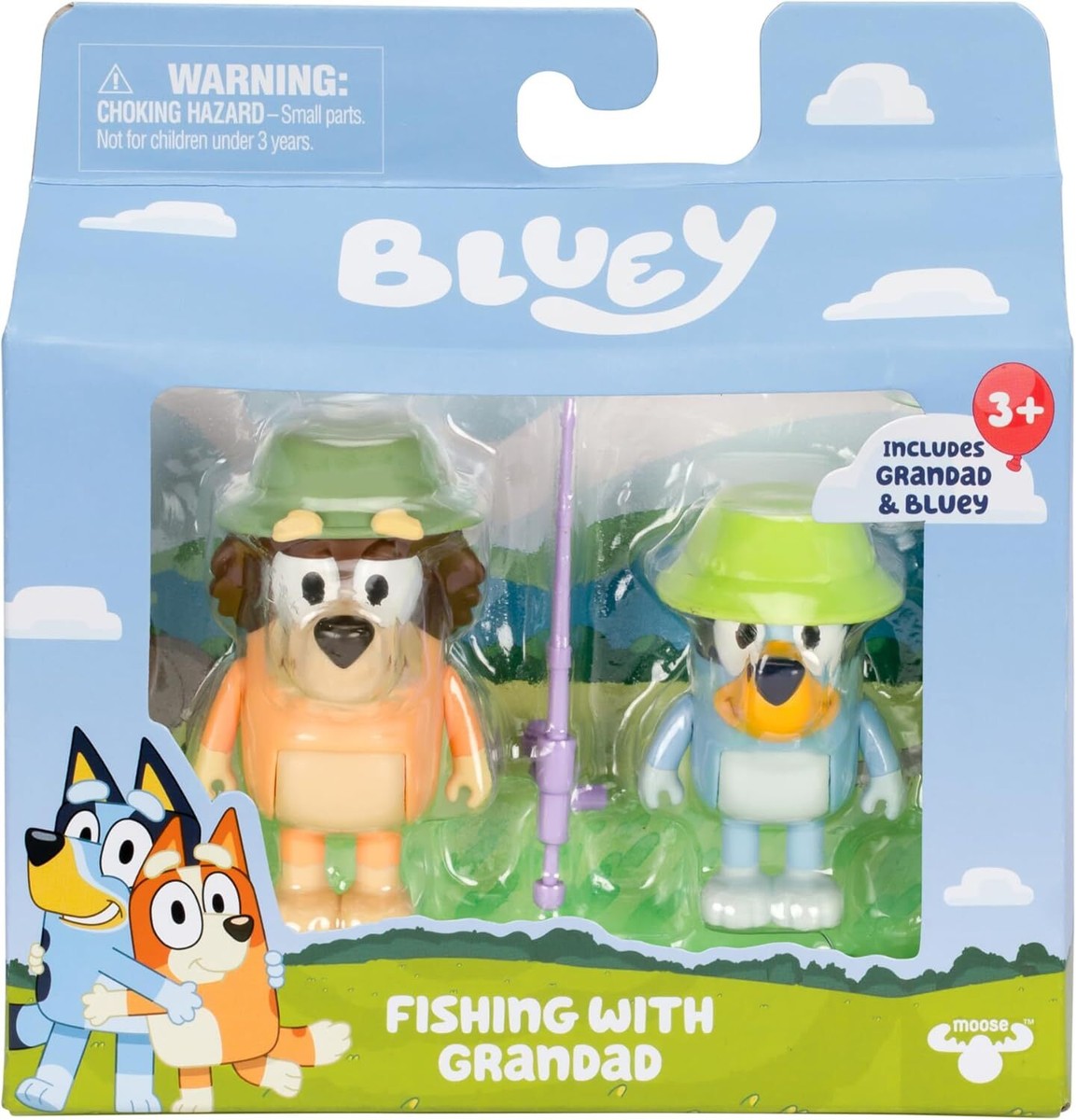 Bluey Fishing with Grandad 2 Pack Set Bluey Grandpa Mort Figure