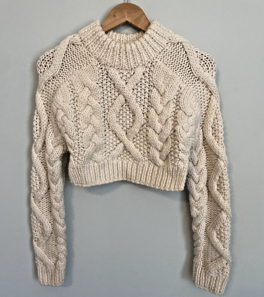 Wool Knit Open Back Cropped Top