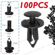 100PCS 8mm Car Bumper Clips Fender Push in Fastener Rivets Retainer Hole Plastic