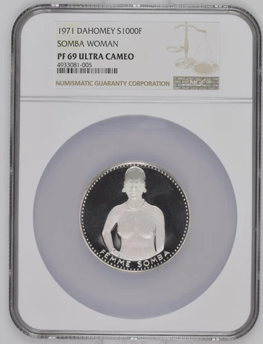 1971 Dahomey .999 Silver 1000 Francs - NGC PF 69 Ultra Cameo