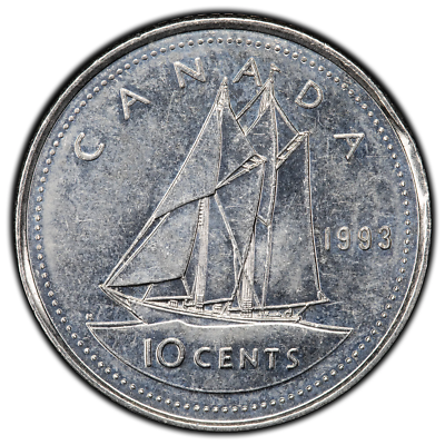 Canada 1993 10 Cents Dime Coin - Partial Clip Error | eBay