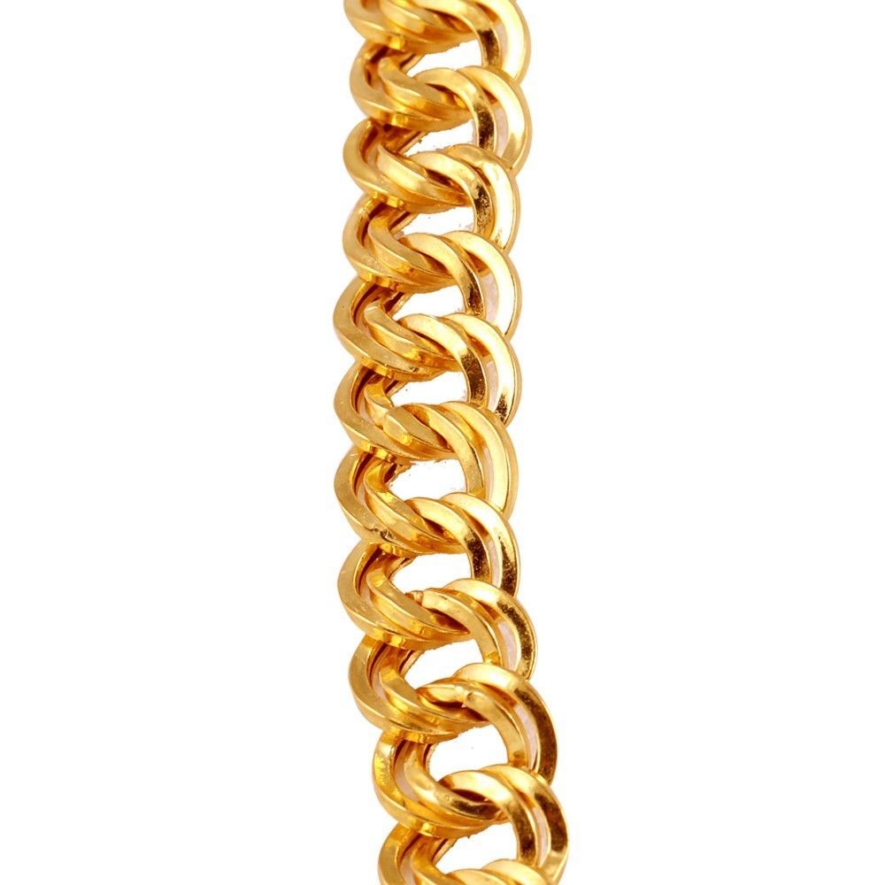 TOP CLASS 20KARAT YELLOW GOLD DOUBLE LINK FIGARO CHAIN CURB CHAIN