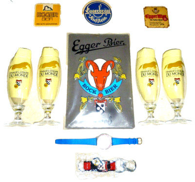 Egger Swiss Austrian Brewery VALUE PACK Beer Glasses, Signs, Watch & Accessories