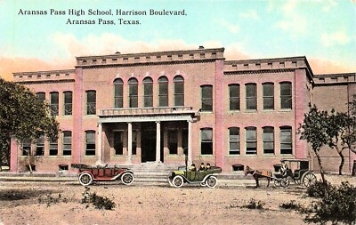 Aransas Pass High School Texas Harrison Boulevard Campus Vtg Postcard H21