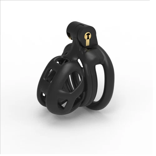 Male Cobra Resin Chastity Cage Lock Device Kit with 4 Rings Virginity Device - Picture 4 of 11