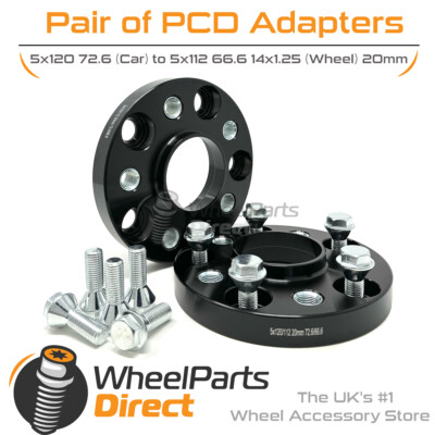 Adapters 5x120 72.6 Car to 5x112 66.6 14x1.25 Wheel 20mm for BMW Z8 [E52] 00-03