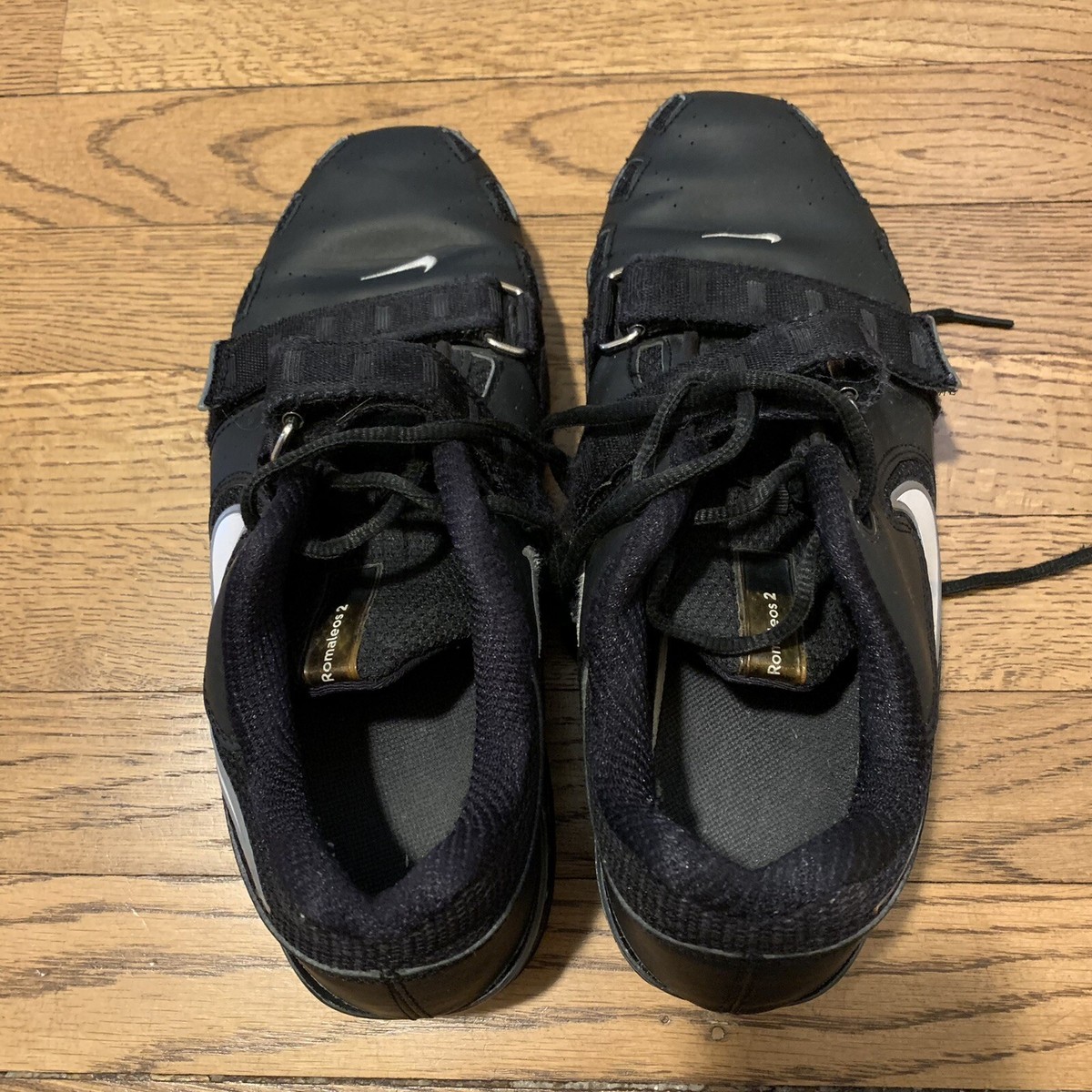 Nike Mens Romaleos 2 476927-010 Black Leather Weightlifting Shoes