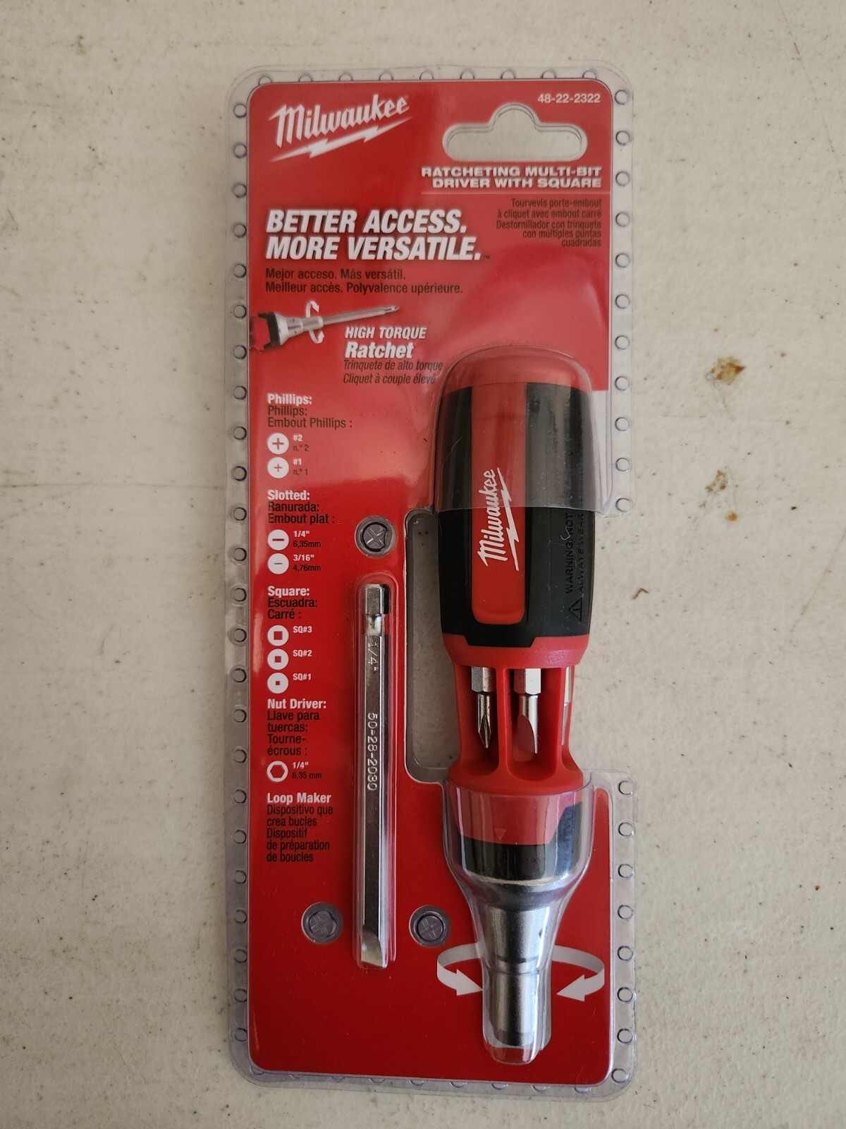 Milwaukee 48-22-2322 9 in 1 Multi-Bit Screwdriver - Red for sale 