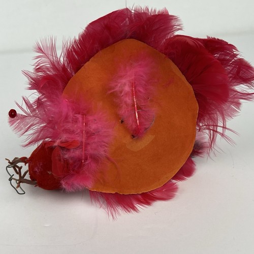 Flocked Red Sequined Peacock Ornaments Wire on Feet Set of 2 Christmas Ornaments - Picture 7 of 12