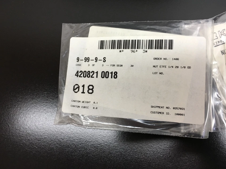 Kimble Kontes PN 420828-0018 Virola PP 1/8" OD Lote 6 Piezas Foto 2 de 4