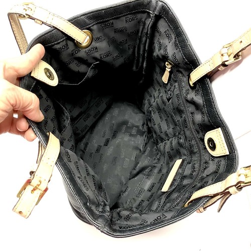 MICHAEL KORS JET SET TRAVEL LARGE BLACK LEATHER SHOULDER TOTE BAG - Picture 6 of 13