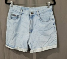 VTG Riders Jean Shorts Cuffed Hem High Waisted Light Wash Denim 100 Cotton 14 M