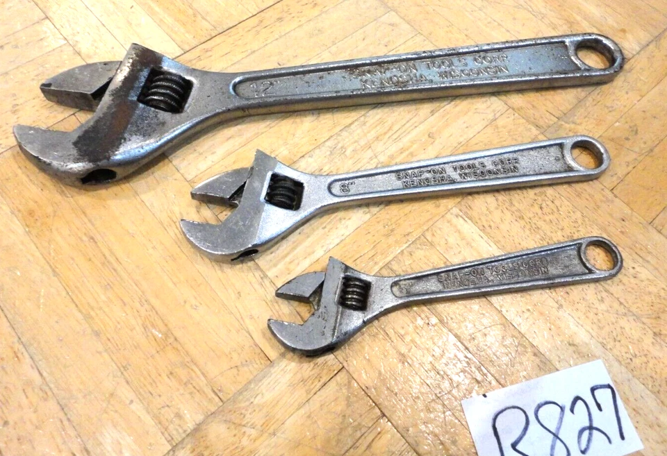 HERRAMIENTAS DE PUNTO AZUL 3 PIEZAS LLAVES DE MEDIA LUNA AJUSTABLES 6, 8, 12 PULGADAS Foto 4 de 4