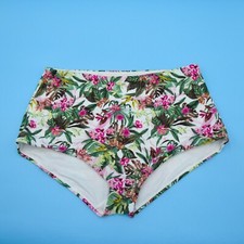 Victorias Secret Medium White Floral Shortie High Waist Bikini Bottom Swimwear