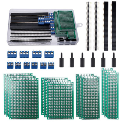 46 Stück PCB Board Kits, 12 Stück Doppelseitige Leiterplatten Prototypkarten + 1