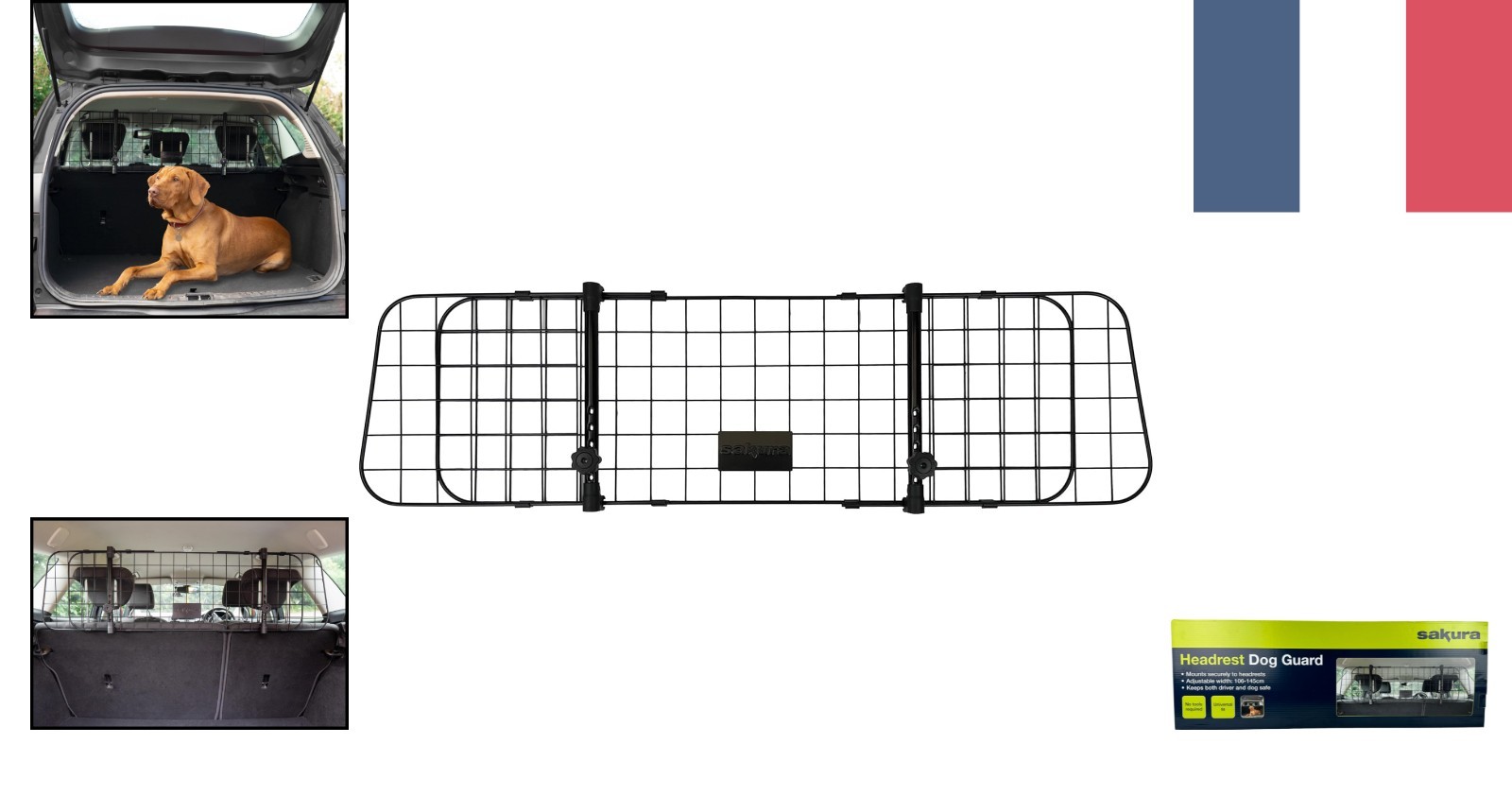 Barrière de Sécurité Chien pour Appuie-Tête Idéale pour les Voyages en SUV et Break - L 150cm
