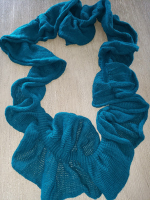 womens DARK JADE KNIT INFINITY RUFFLY STYLE WINTER SCARF 60 INCH AROUND SOFT!
