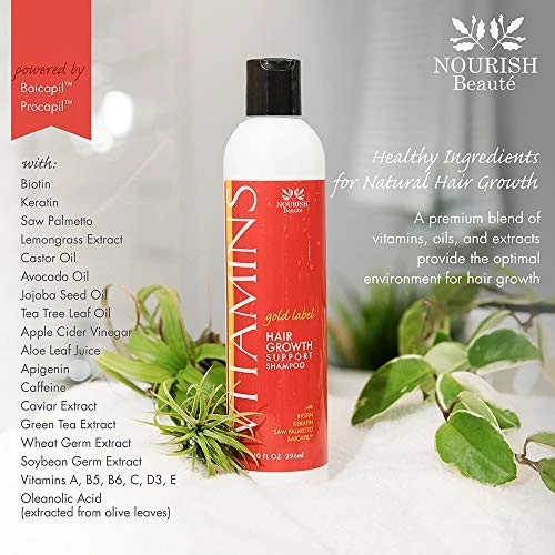 Champú natural Nourish Beaute Vitamins para el crecimiento y la pérdida del cabello para el cabello Foto 2 de 4