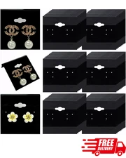200 Earring Display Cards with Hooks Jewelry Organizer for Studs & Earring Black