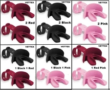 Vettex Football Mouthguard, Choose Color Combo 2 Pcs Adult Black, Pink or Red