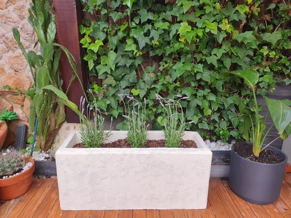 Maceta jardinera grande 80 cm ultraligera (3kg) para terraza/jardín