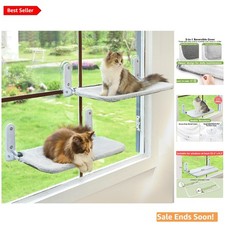 Durable Cat Hammock Bed with Foldable Window Perch  Suction Cups - 2PC Set